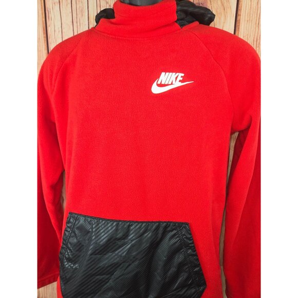 Nike Red Fleece Hoodie Medium - Picture 3 of 8